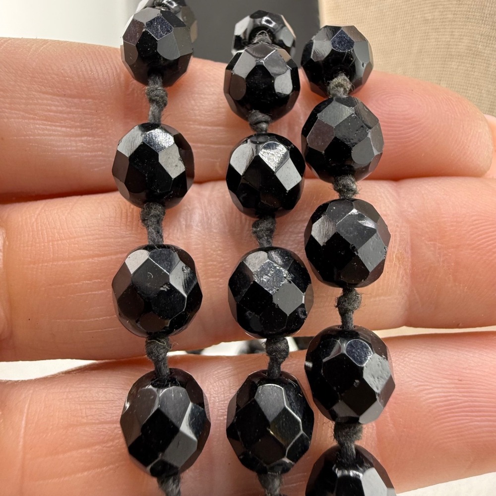 Vintage Austria Faceted‎ Glass Necklace Single Strand Wrap Opera Flapper 58" - Picture 2 of 7
